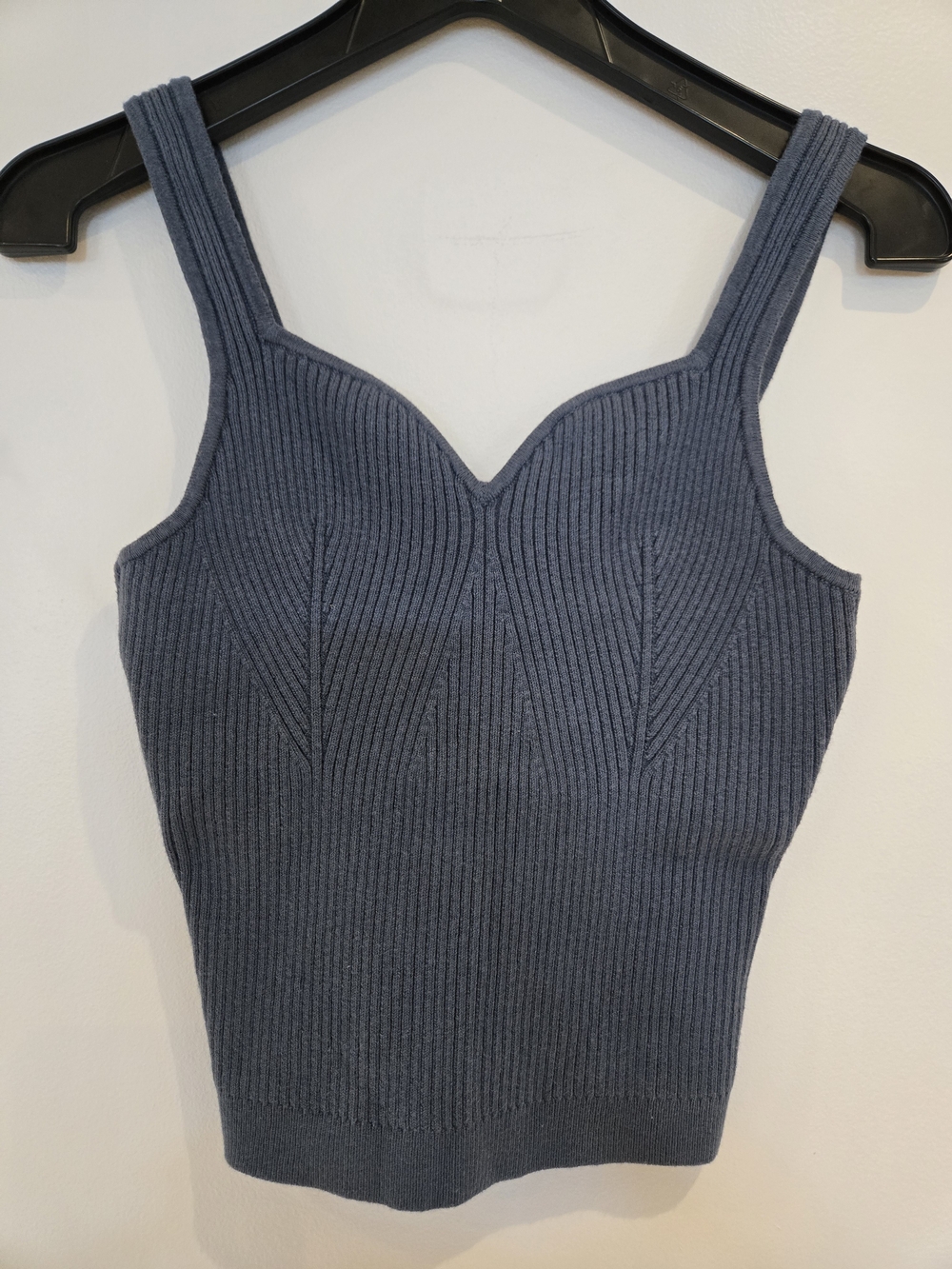 Abercrombie & Fitch Slate Blue Ribbed Sweetheart Tank